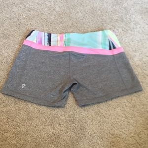 Ivivva grey yoga shorts with color on top